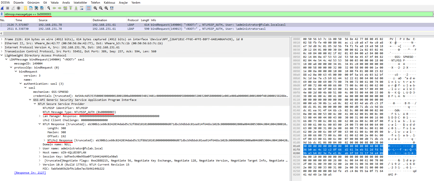 Wireshark NTLM Detection
