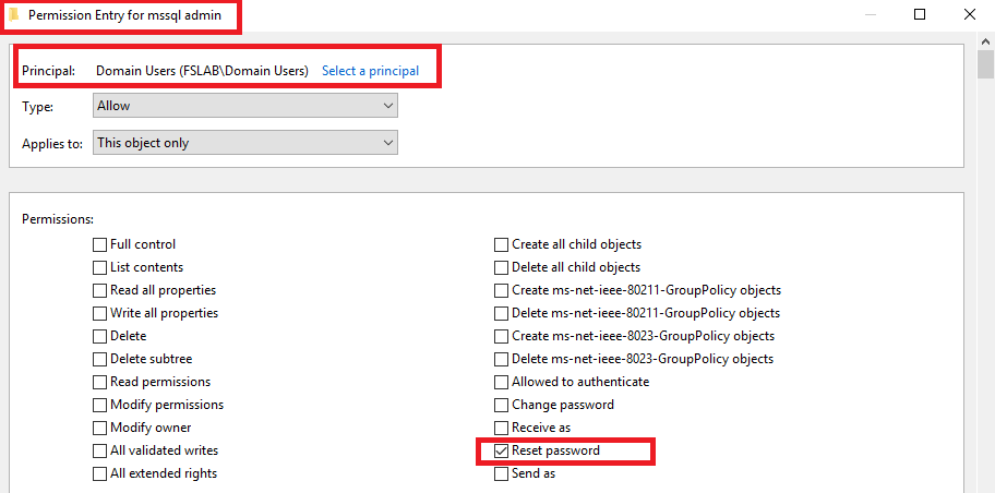 Domain Users Group ACL